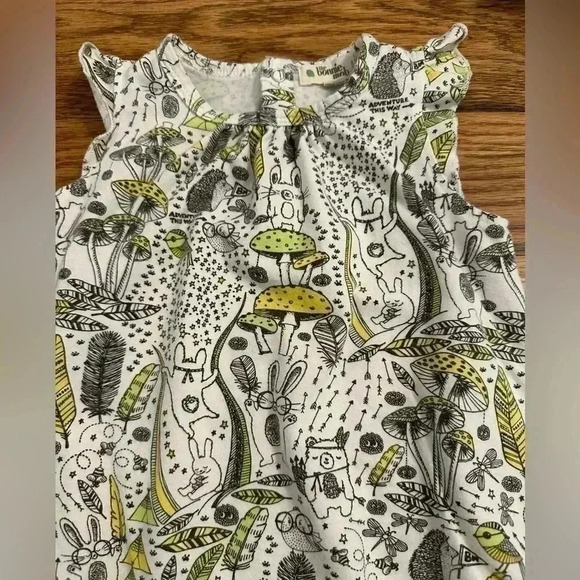 The Bonnie Mob Wilderness Frill Sleeve Romper-Green - Picture 2 of 8